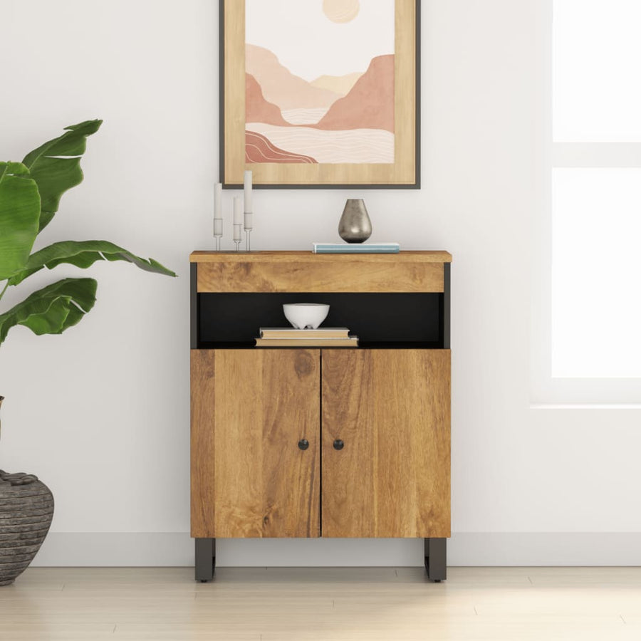 Dressoir Met 2 Deuren 60X33X75 Cm Massief Mangohout
