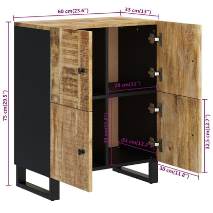 Dressoir Met 4 Deuren 60X33X75 Cm Massief Mangohout