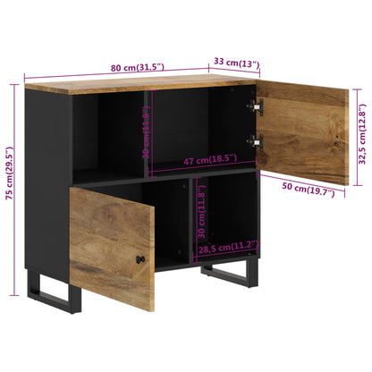 Dressoir met 2 deuren 80x33x75 cm massief mangohout Honingbruin