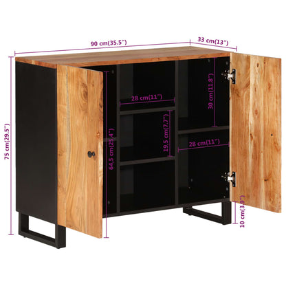 Dressoir met 2 deuren 90x33x75 cm massief acaciahout