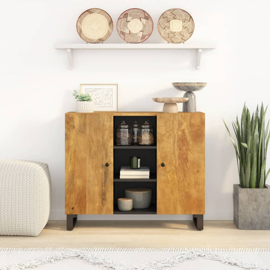 Dressoir met 2 deuren 90x33x75 cm massief mangohout