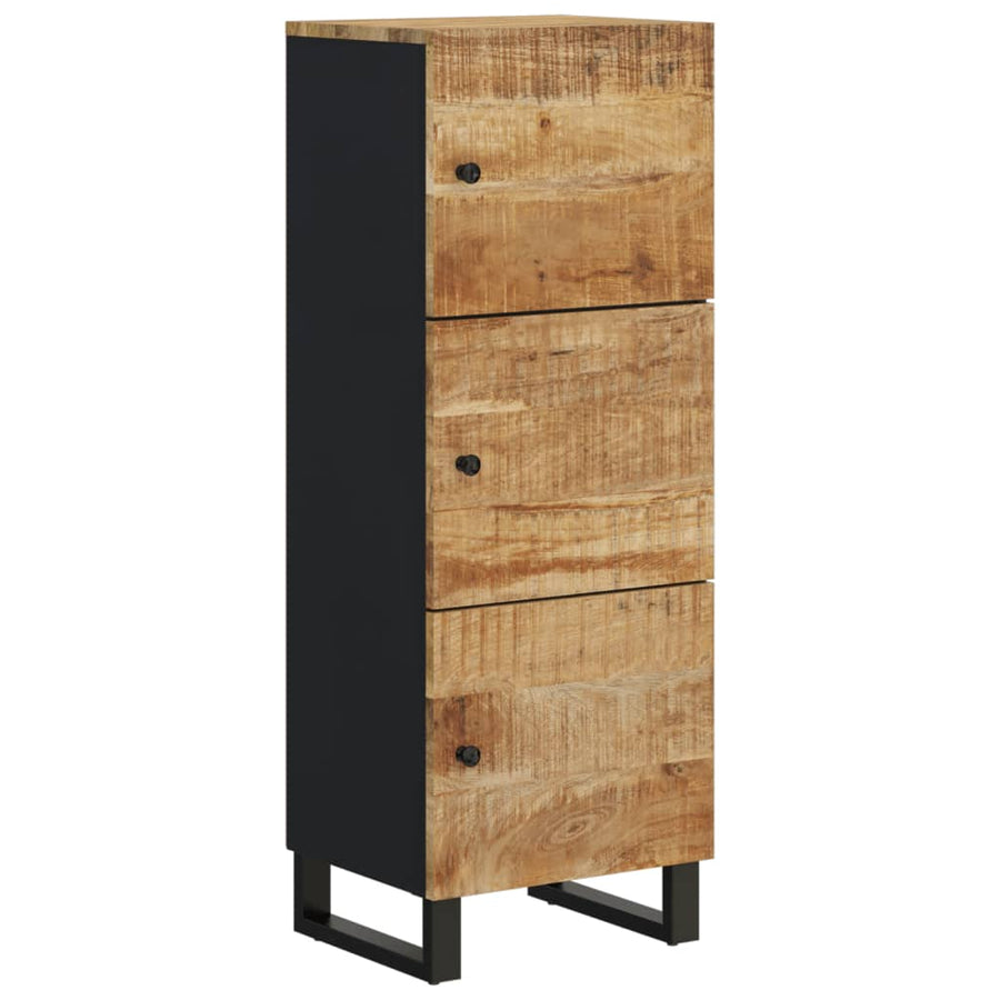Hoge Kast Met 3 Deuren 40X33X110 Cm Massief Mangohout En Ijzer 40 cm Lichtbruin