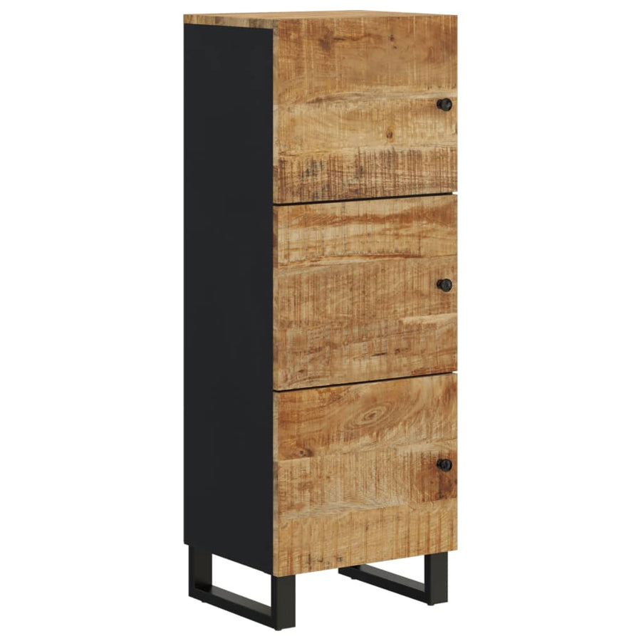 Hoge Kast Met 3 Deuren 40X33X110 Cm Massief Mangohout En Ijzer 40 cm Lichtbruin