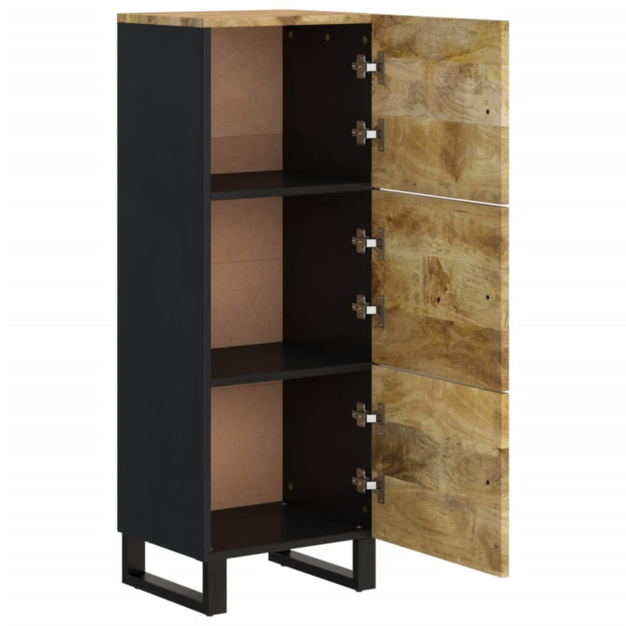 Hoge Kast Met 3 Deuren 40X33X110 Cm Massief Mangohout En Ijzer 40 cm Lichtbruin