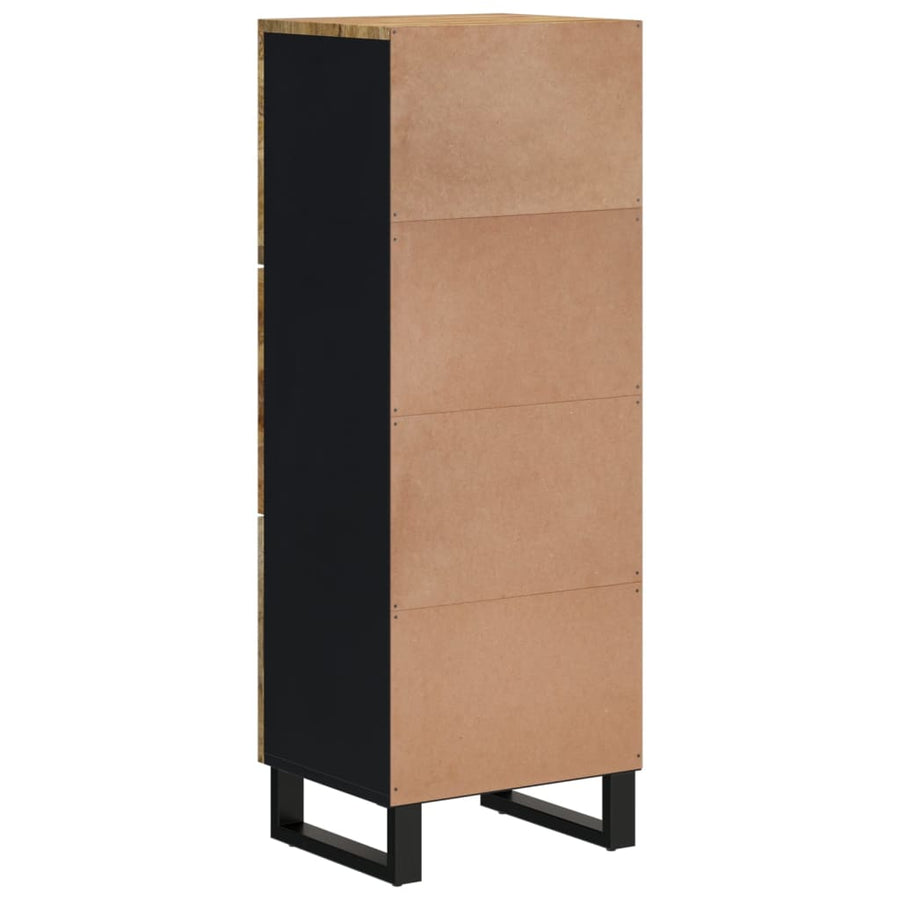 Hoge Kast Met 3 Deuren 40X33X110 Cm Massief Mangohout En Ijzer 40 cm Lichtbruin