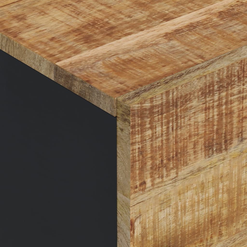 Hoge Kast Met 3 Deuren 40X33X110 Cm Massief Mangohout En Ijzer 40 cm Lichtbruin