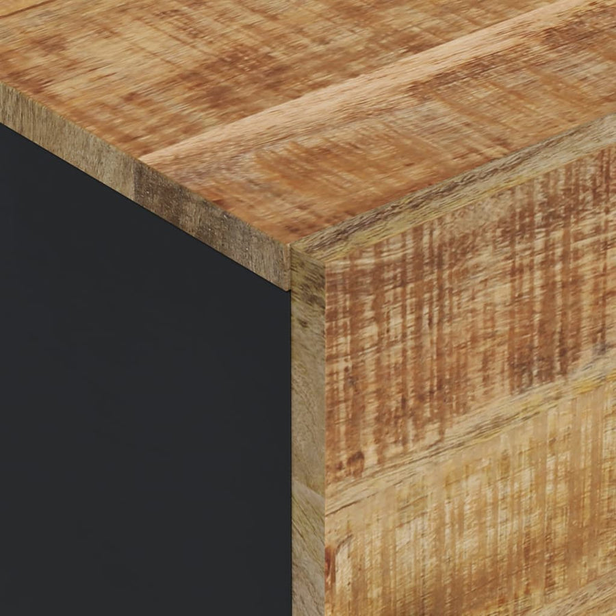 Hoge Kast Met 3 Deuren 40X33X110 Cm Massief Mangohout En Ijzer 40 cm Lichtbruin