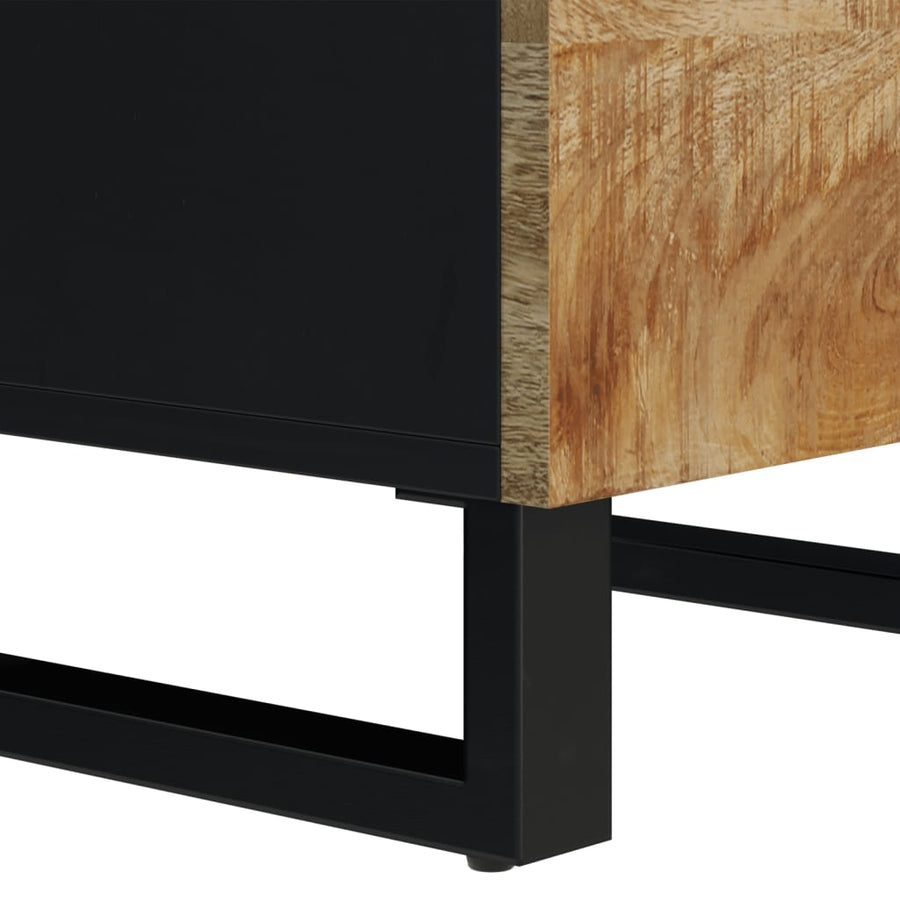 Hoge Kast Met 3 Deuren 40X33X110 Cm Massief Mangohout En Ijzer 40 cm Lichtbruin