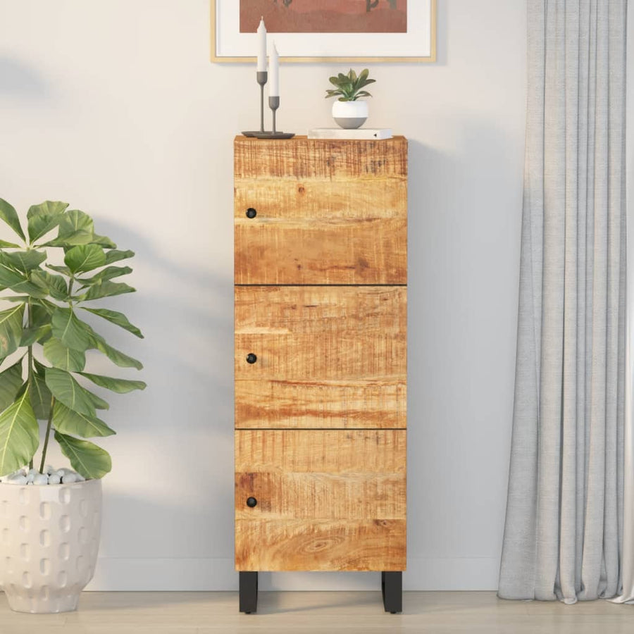 Hoge Kast Met 3 Deuren 40X33X110 Cm Massief Mangohout En Ijzer 40 cm Lichtbruin