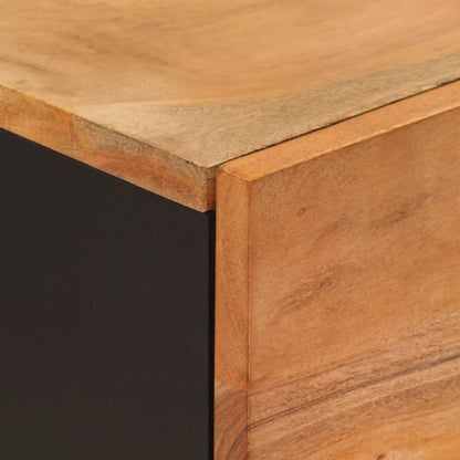 Hoge kast met 3 deuren 40x33x110 cm massief acaciahout en ijzer