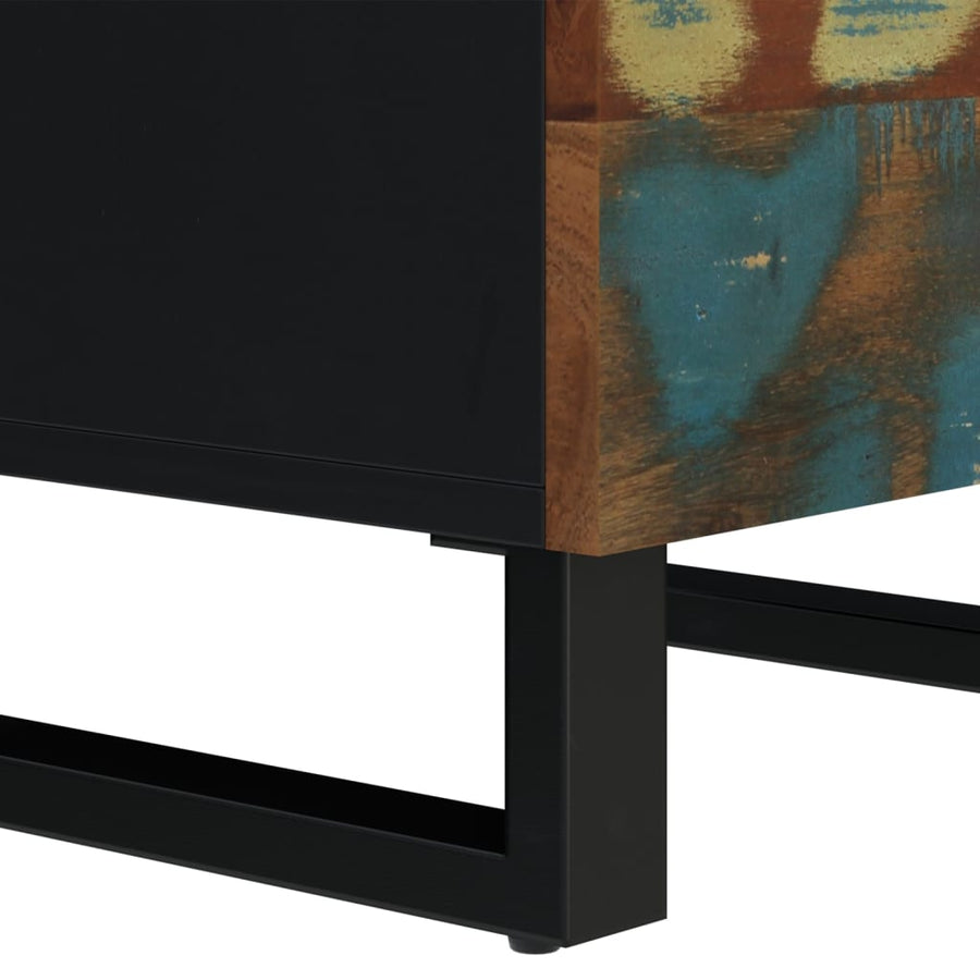 Hoge kast met 3 deuren 40x33x110 cm gerecycled hout en ijzer