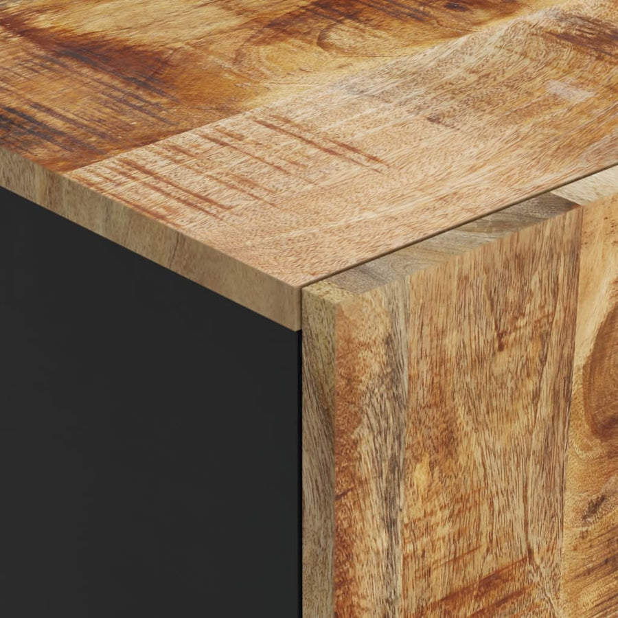 Hoge kast met lade 60x33x100 cm massief mangohout en ijzer
