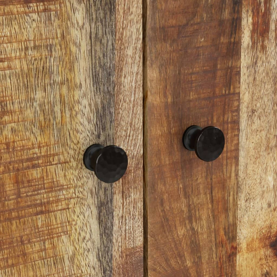 Hoge kast met lade 60x33x100 cm massief mangohout en ijzer