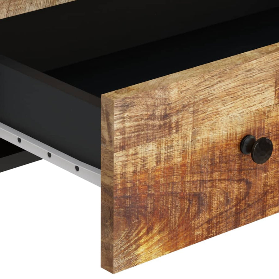 Hoge kast met lade 60x33x100 cm massief mangohout en ijzer