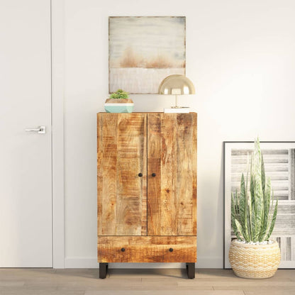 Hoge Kast Met Lade 60X33X100 Cm Massief Mangohout En Ijzer 60 x 33 x 110 cm Lichtbruin