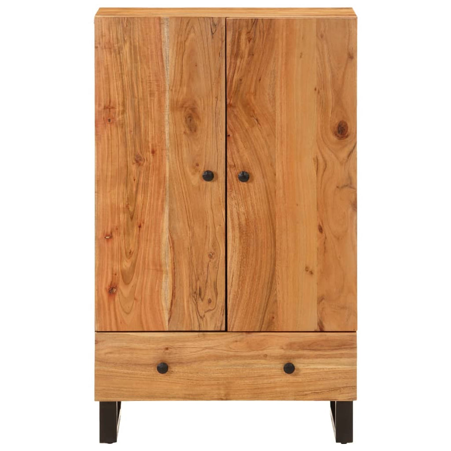 Hoge Kast Met Lade 60X33X100 Cm Massief Acaciahout En Ijzer 60 x 33 x 110 cm Bruin