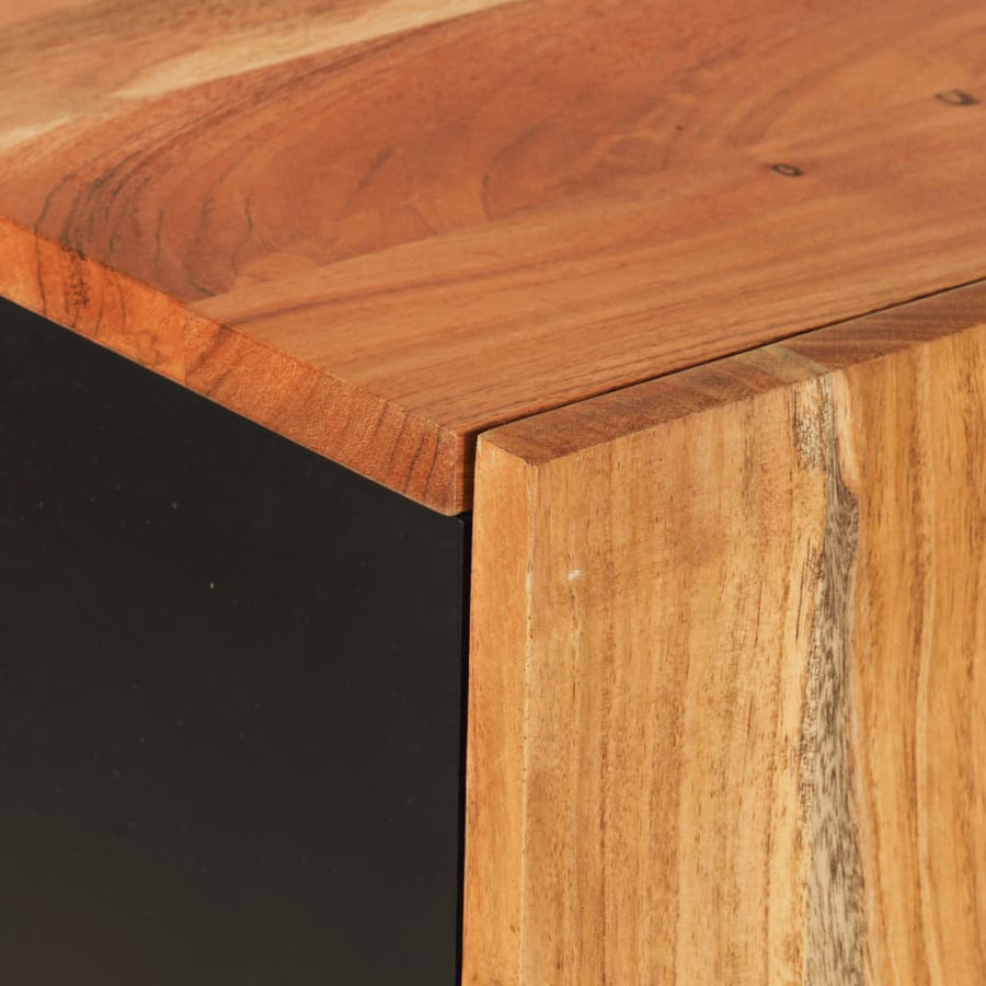 Hoge Kast Met Lade 60X33X100 Cm Massief Acaciahout En Ijzer 60 x 33 x 110 cm Bruin