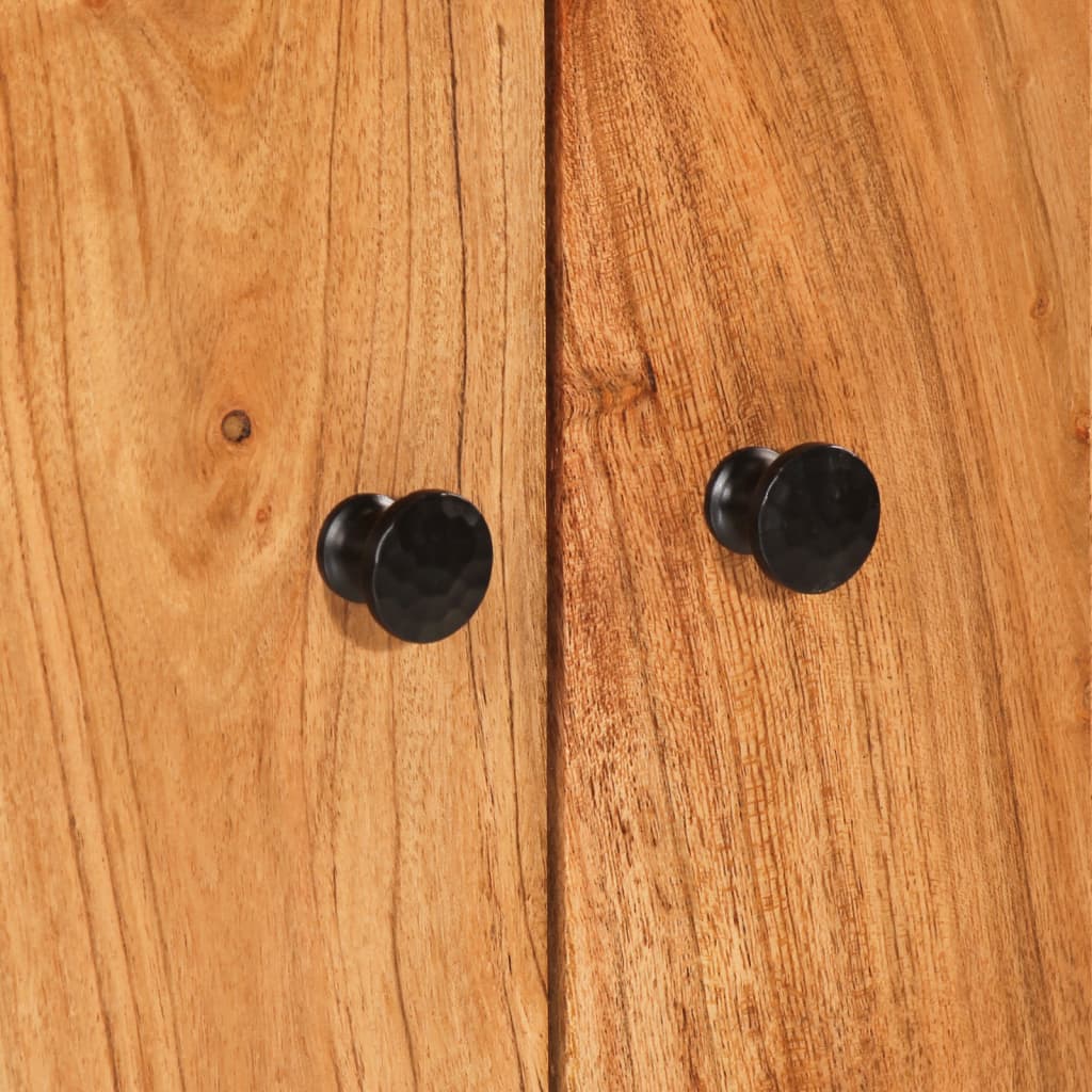 Hoge Kast Met Lade 60X33X100 Cm Massief Acaciahout En Ijzer 60 x 33 x 110 cm Bruin