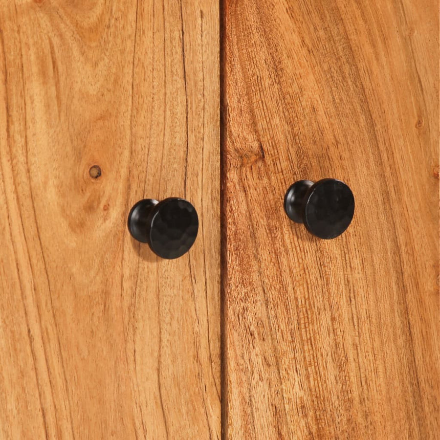 Hoge Kast Met Lade 60X33X100 Cm Massief Acaciahout En Ijzer 60 x 33 x 110 cm Bruin