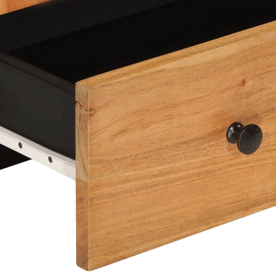Hoge Kast Met Lade 60X33X100 Cm Massief Acaciahout En Ijzer 60 x 33 x 110 cm Bruin