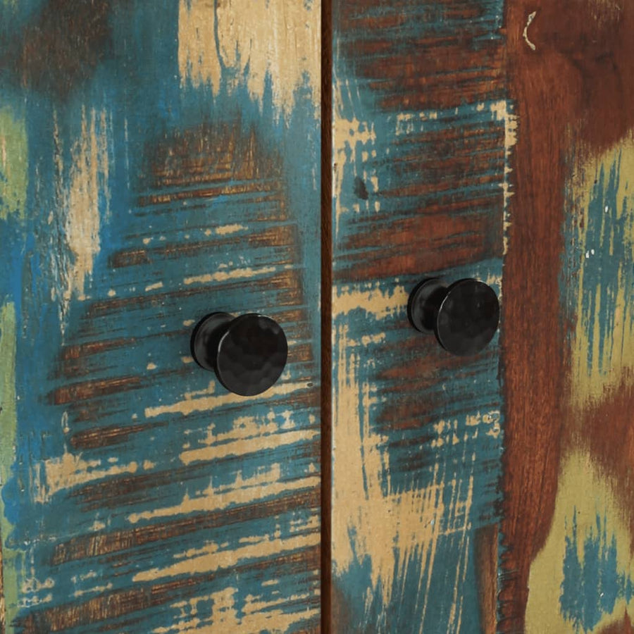 Hoge kast met lade 60x33x100 cm gerecycled hout en ijzer