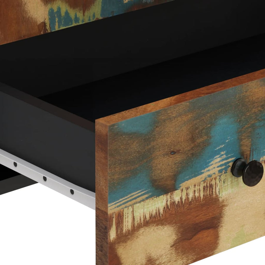 Hoge kast met lade 60x33x100 cm gerecycled hout en ijzer