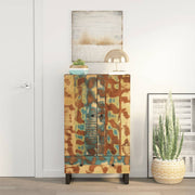 Hoge kast met lade 60x33x100 cm gerecycled hout ijzer