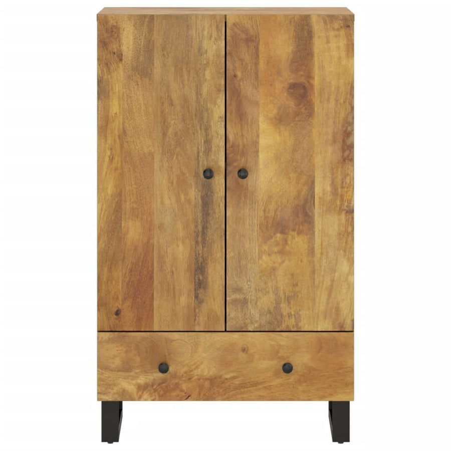 Hoge Kast Met Lade 60X33X100 Cm Massief Mangohout En Ijzer 60 x 33 x 110 cm Honingbruin