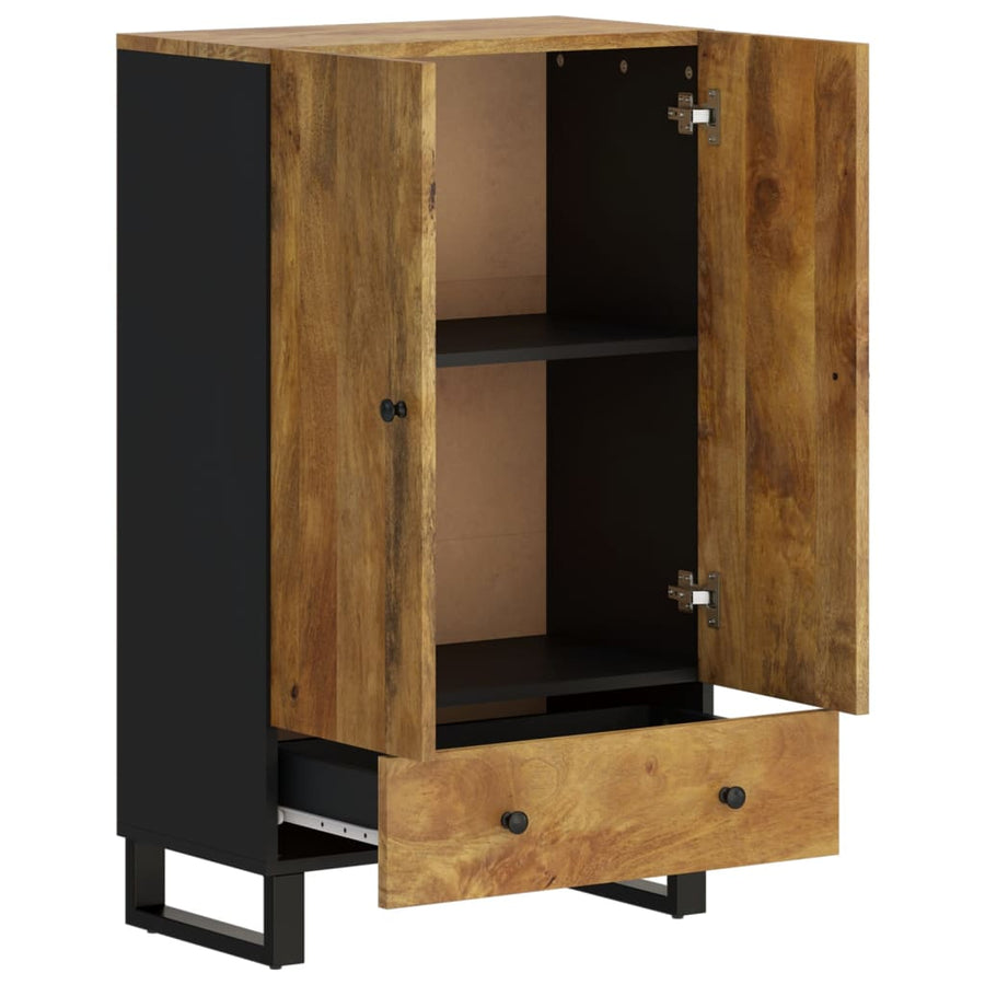 Hoge Kast Met Lade 60X33X100 Cm Massief Mangohout En Ijzer 60 x 33 x 110 cm Honingbruin