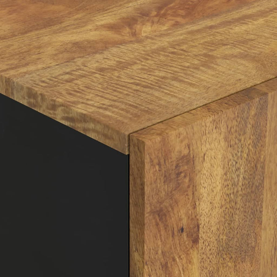 Hoge Kast Met Lade 60X33X100 Cm Massief Mangohout En Ijzer 60 x 33 x 110 cm Honingbruin