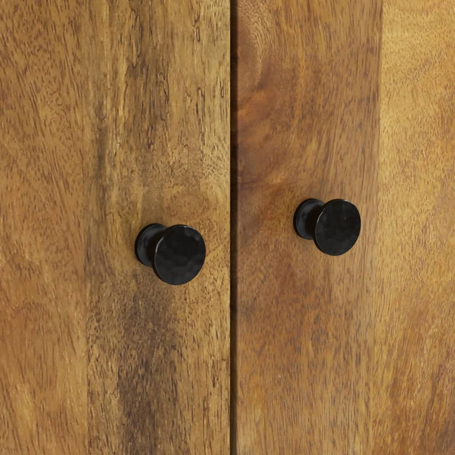 Hoge Kast Met Lade 60X33X100 Cm Massief Mangohout En Ijzer 60 x 33 x 110 cm Honingbruin
