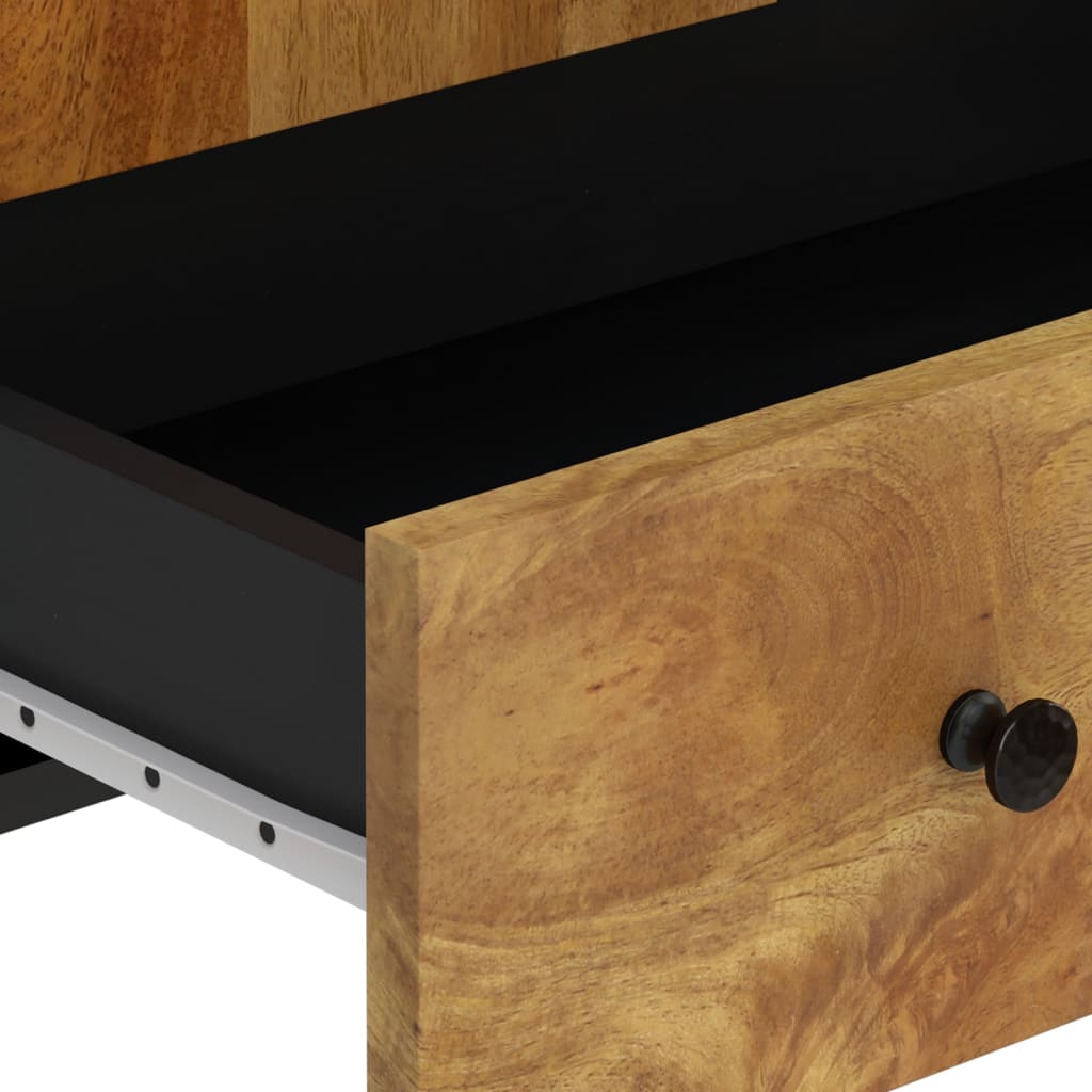 Hoge Kast Met Lade 60X33X100 Cm Massief Mangohout En Ijzer 60 x 33 x 110 cm Honingbruin