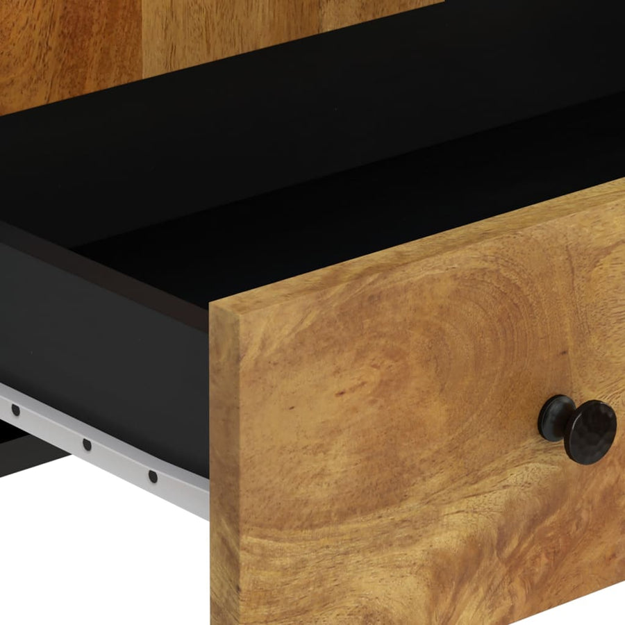 Hoge Kast Met Lade 60X33X100 Cm Massief Mangohout En Ijzer 60 x 33 x 110 cm Honingbruin