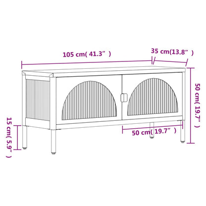 Tv-Meubel 105X35X50 Cm Glas En Staal Zwart