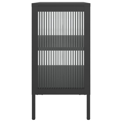 Dressoir 70x35x70 cm glas en staal zwart