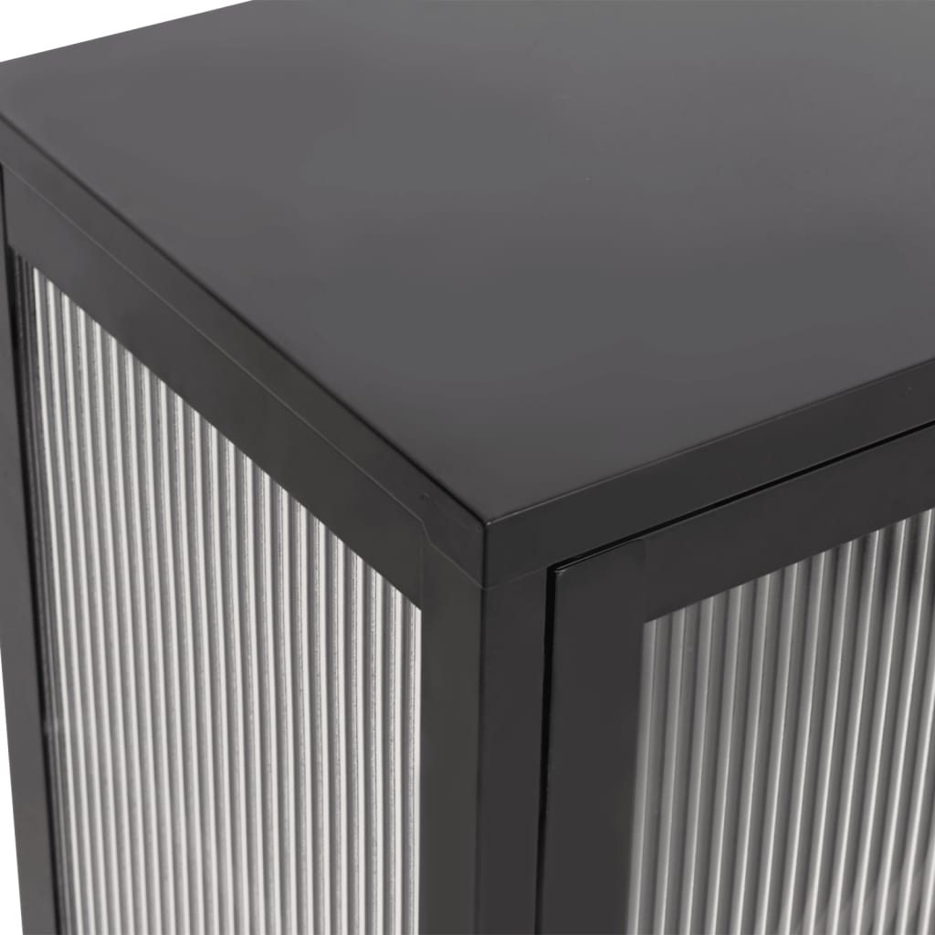 Dressoir 70x35x70 cm glas en staal zwart