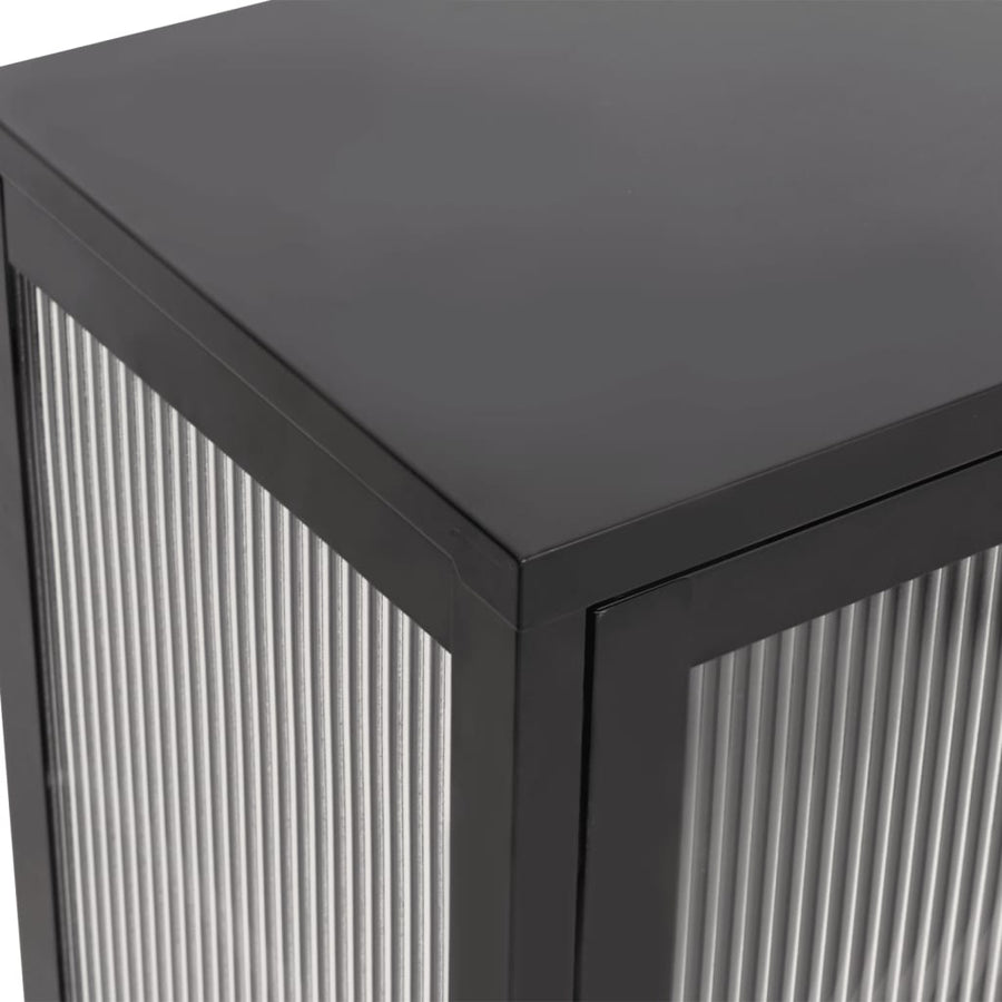 Dressoir 70x35x70 cm glas en staal zwart