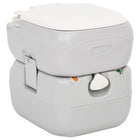 Portable camping toilet 22+12 L HDPE grey and white