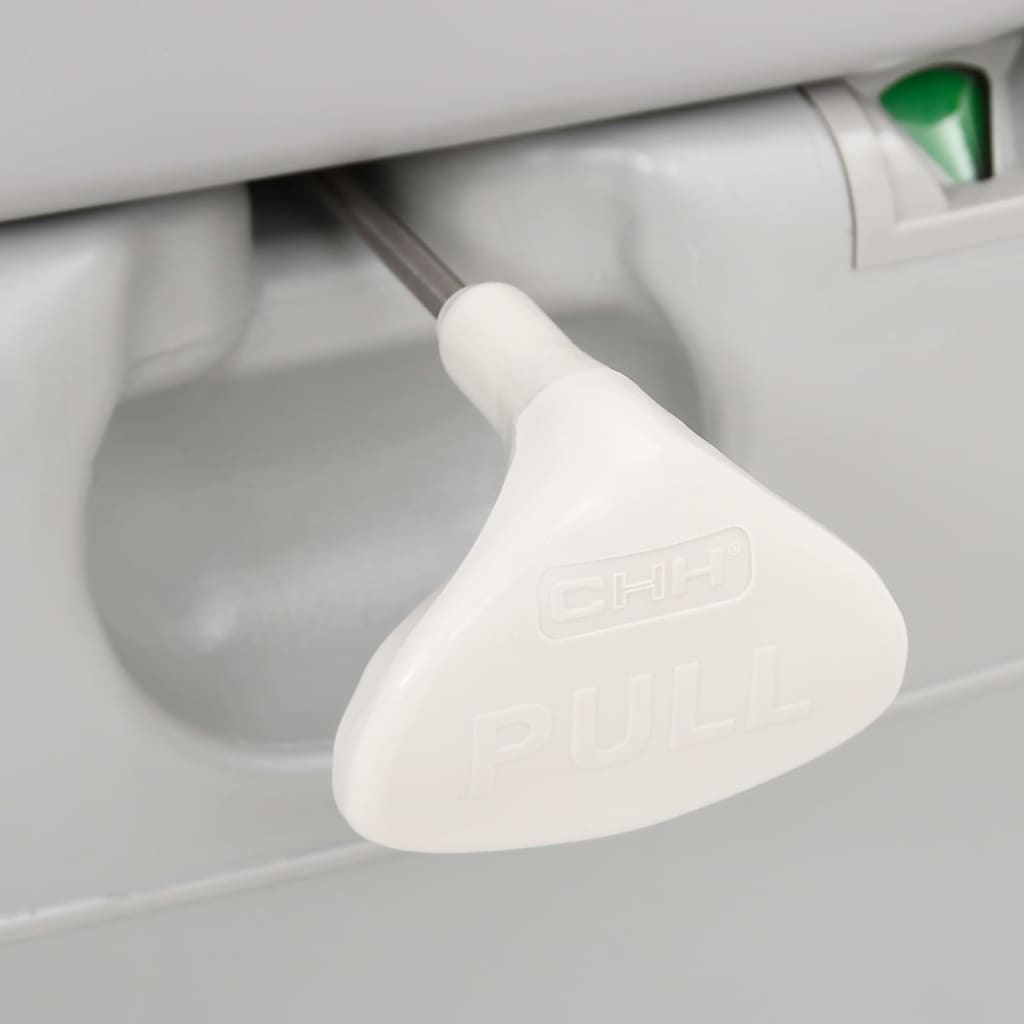 Campingtoilet Draagbaar 22+12 L Hdpe Grijs En Wit