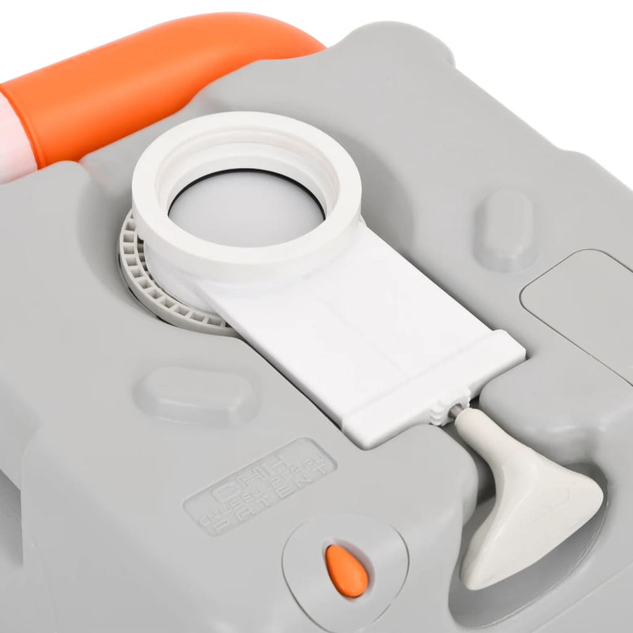 Campingtoilet Draagbaar 22+12 L Hdpe Grijs En Wit
