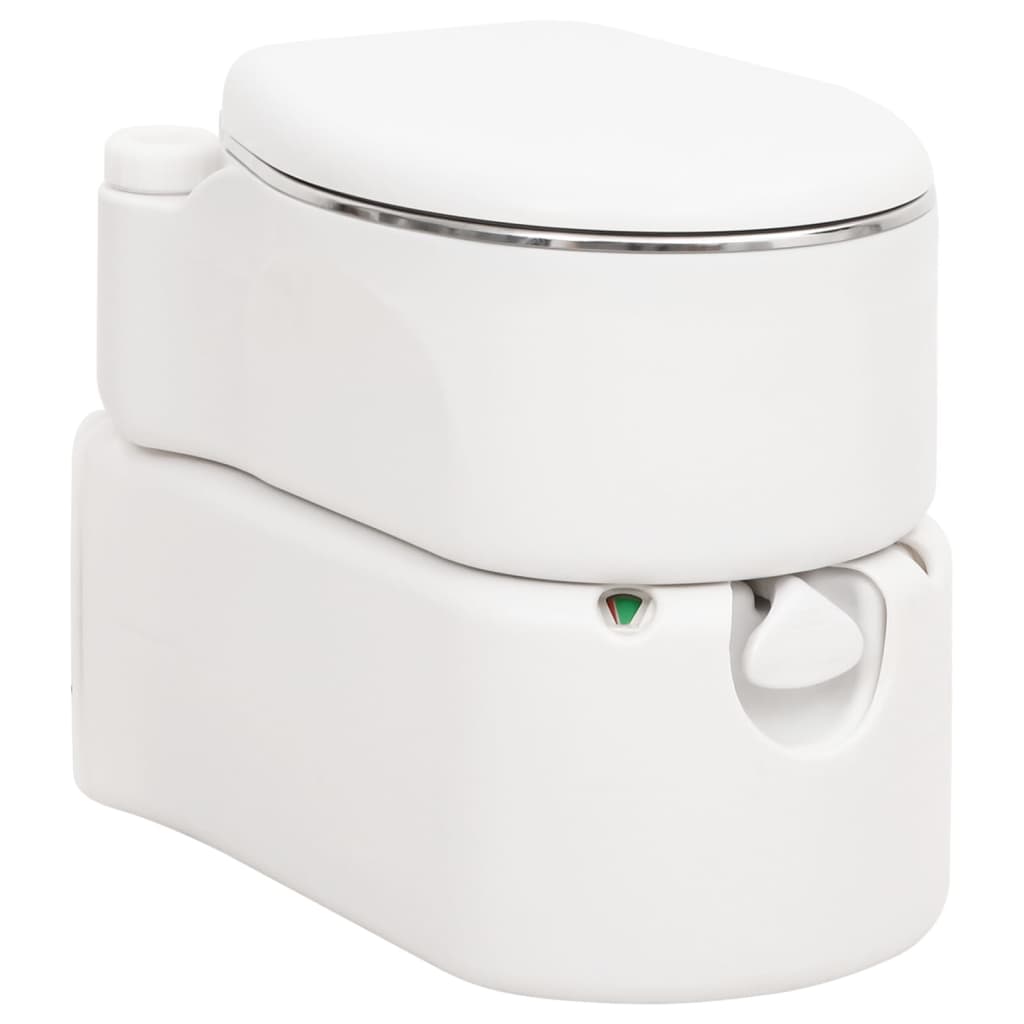 Campingtoilet Geïntegreerd 24+17 L Hdpe En Wit Staal