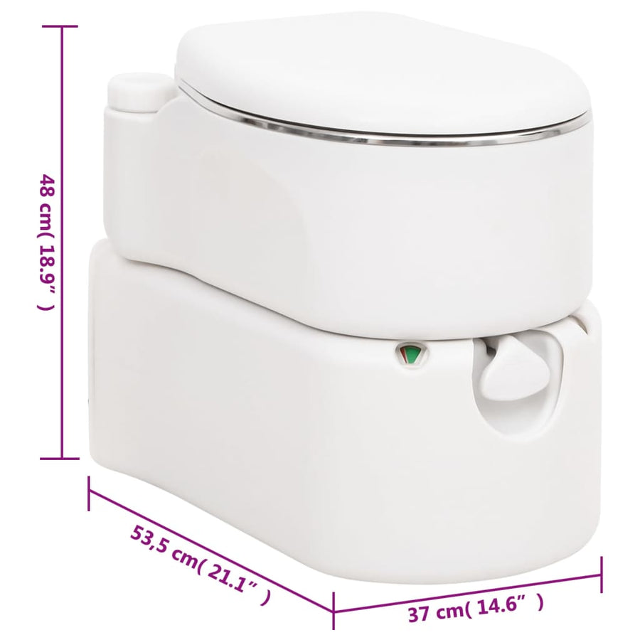 Campingtoilet Geïntegreerd 24+17 L Hdpe En Wit Staal