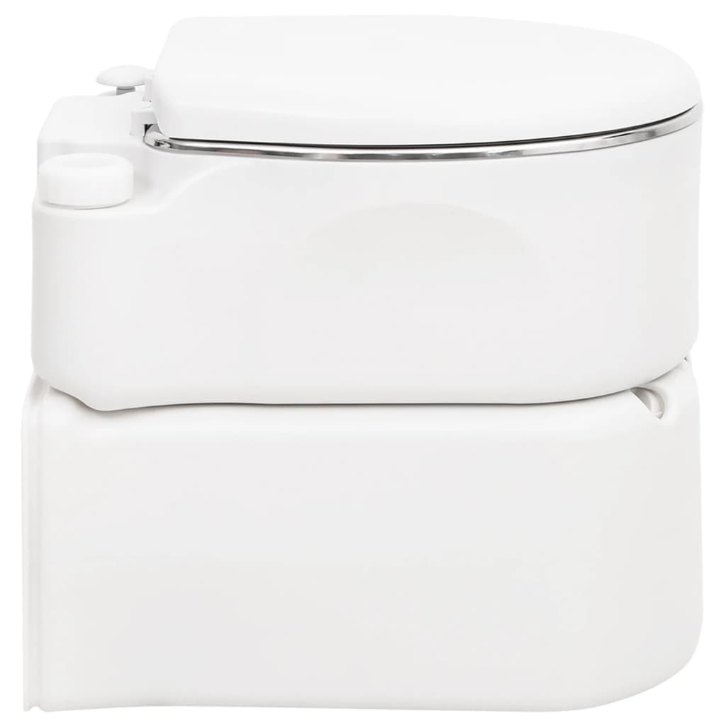 Campingtoilet Geïntegreerd 24+17 L Hdpe En Wit Staal