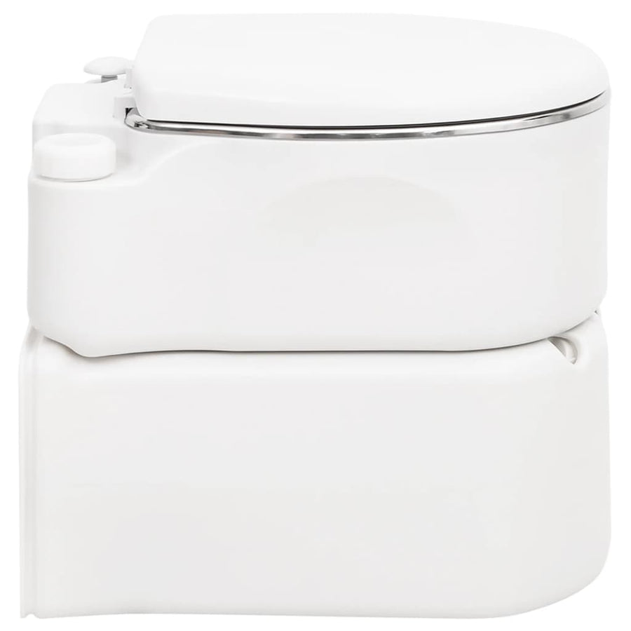 Campingtoilet Geïntegreerd 24+17 L Hdpe En Wit Staal