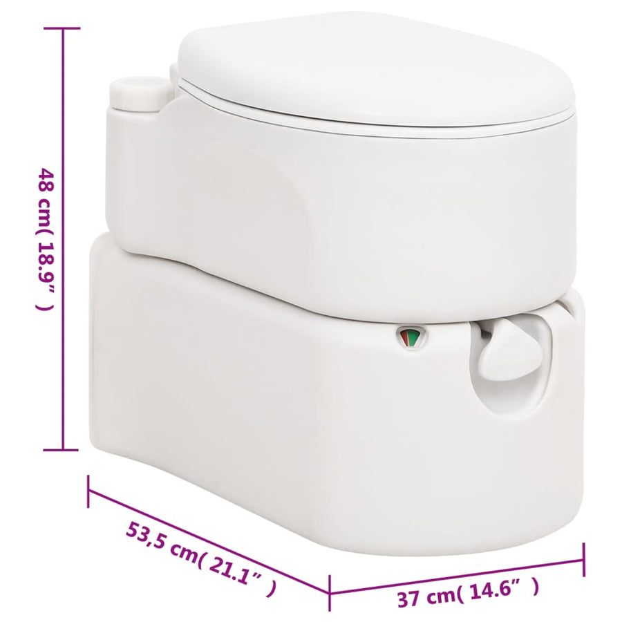Campingtoilet Geïntegreerd 24+17 L Hdpe Email