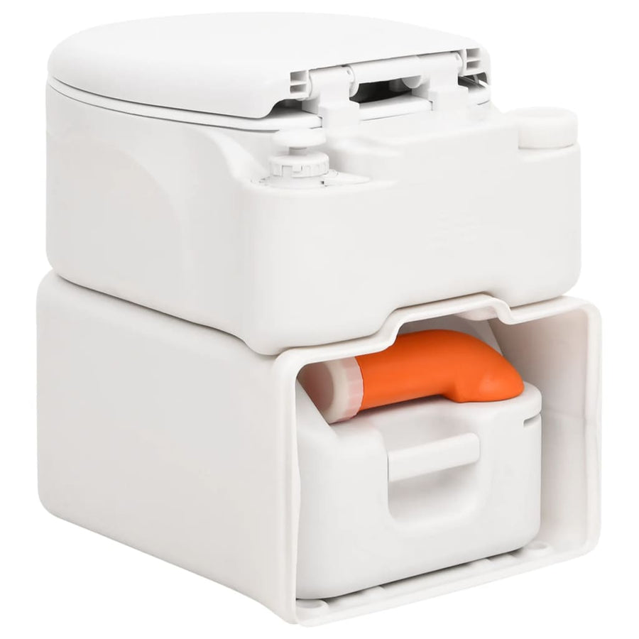 Campingtoilet Geïntegreerd 24+17 L Hdpe Email