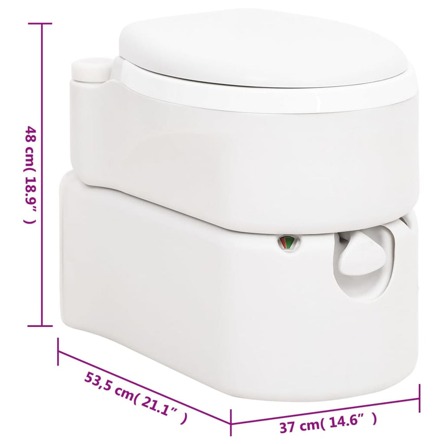 Campingtoilet Geïntegreerd 24+17 L Hdpe En Pp Wit Kunststof