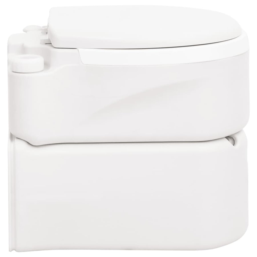 Campingtoilet Geïntegreerd 24+17 L Hdpe En Pp Wit Kunststof