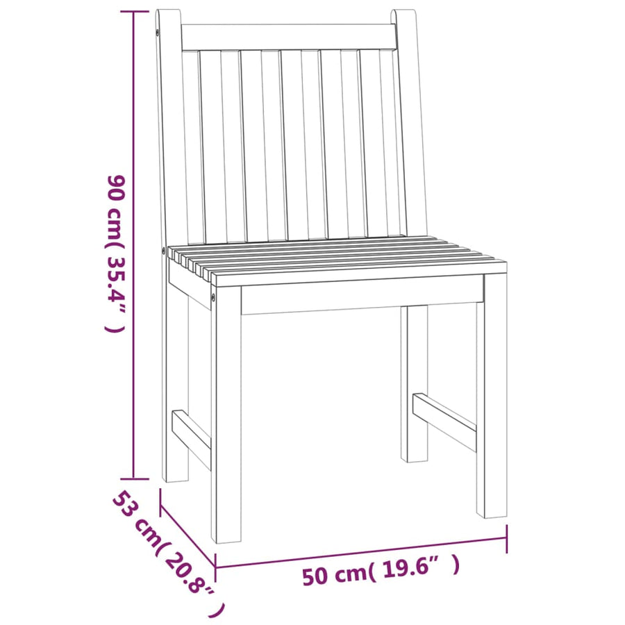 3-Delige Tuinset Massief Teakhout 110 cm tafellengte 2x stoel + Tafel