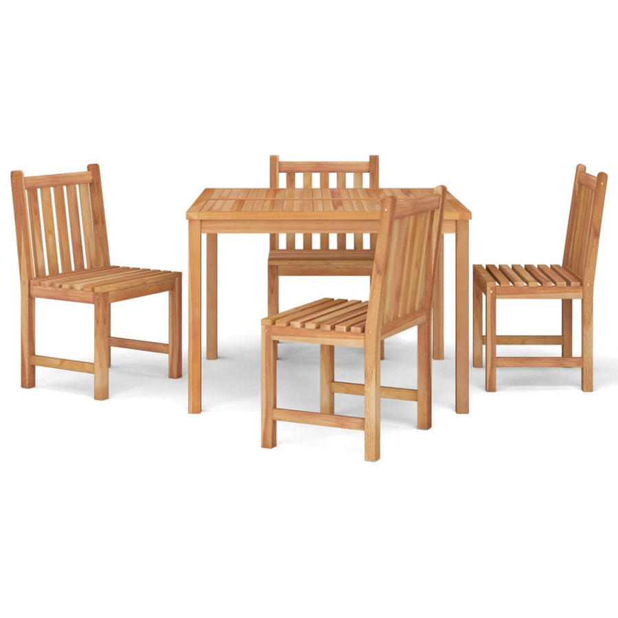 5-Delige Tuinset Massief Teakhout 110 cm tafellengte 4x stoel + Tafel